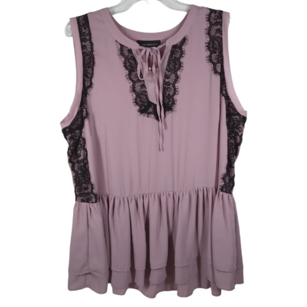 NWT Lane Bryant Lace Tiered Peplum Blouse size 18 - Picture 1 of 8